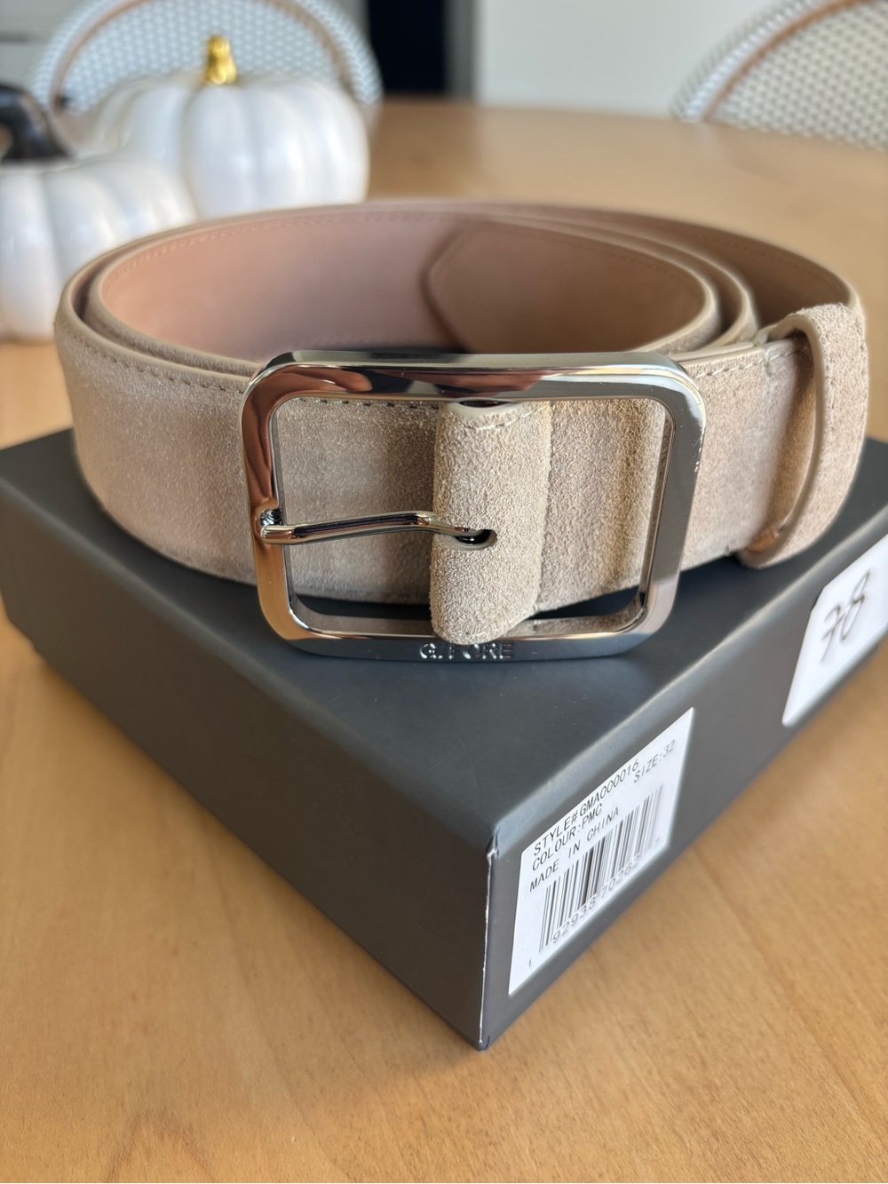 NEW G/Fore Menās Luxe Suede Belt - 32ā
